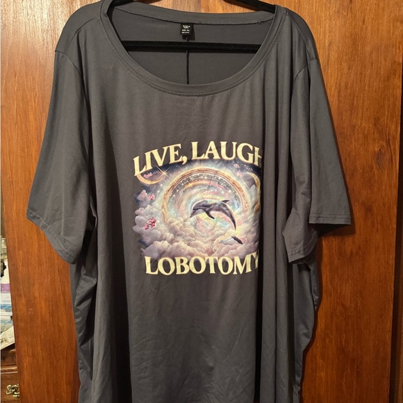 Women’s Plus Size Live Laugh Lobotomy Graphic Tee - Size 7X - Picture 2 of 3